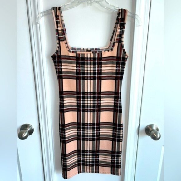 SHEIN plaid tank dress - sz SMALL - Picture 1 of 8